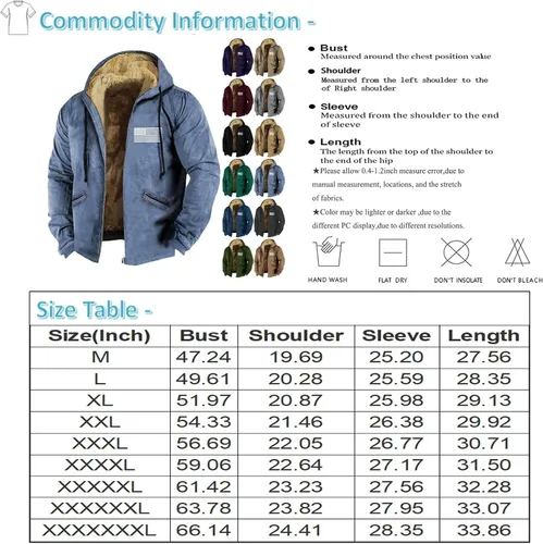 Miniatura 3 de Chaquetas con forro polar Sherpa con estampado vintage occidental para hombre, abrigadas, acogedoras, acolchadas, con capucha