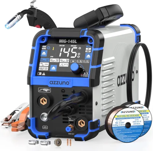 Miniatura 8 de AZZUNO Soldador MIG de 135 Amperios, Soldador Multiproceso 3 en 1 de 110V, Soldador de Núcleo Fundente, Máquina de Soldadura MIG de Flujo/Elevación