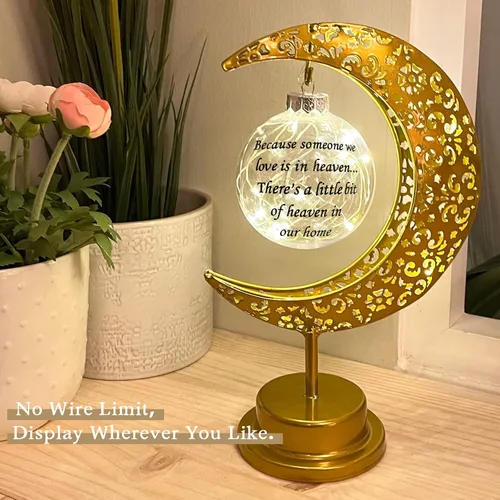 Miniatura 5 de Linterna de simpatía - Recuerdo de luna por la pérdida de un ser querido; regalo de duelo en honor a la madre, padre - Condolencias funerarias