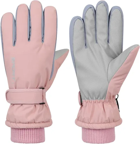 Miniatura 9 de American Trends Guantes de esquí de invierno para mujer, guantes de invierno impermeables para pantalla táctil, guantes de nieve
