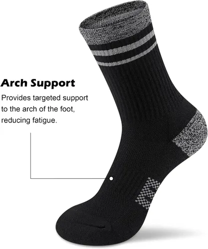 Miniatura 2 de Gonii Crew Socks Women Hiking Running Athletic Cushioned Compression Socks 5-6 Pairs