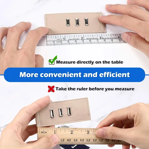 Miniatura 3 de 3 piezas de cinta métrica autoadhesiva para banco de trabajo, regla de banco de trabajo, cinta métrica de doble escala para trabajar la madera
