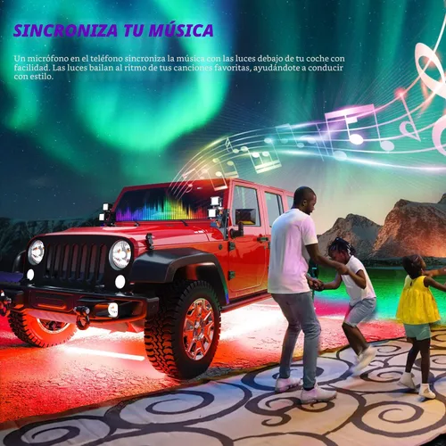 Miniatura 7 de Nilight 6 piezas de luces de neón para la parte baja del auto, tiras de luces RGB multicolores de 300 LEDs, función activa de sonido DIY, modo