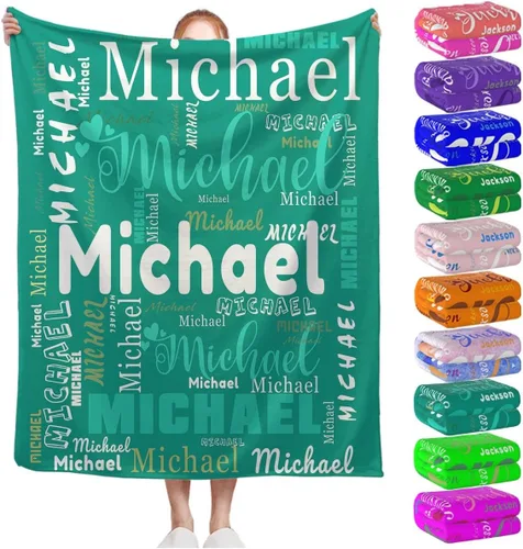 Miniatura 23 de Manta personalizada con nombre para niños, niñas, niños, adultos, hombres y mujeres, mantas personalizadas con nombre, regalos personalizados