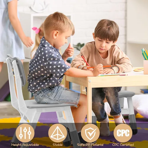 Miniatura 4 de GAOMON Silla para Niños, Silla Infantil Ajustable en 3 Niveles de Altura, Sillas de Plástico para Niños y Niñas de 2 a 6 Años, Adecuada para Uso
