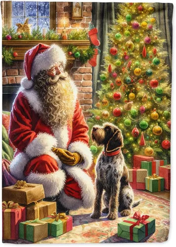Miniatura 120 de Caroline's Treasures DAC4159CHF - Bandera de casa de Husky siberiano y Papá Noel para porche, grande, para colgar en la pared, poliéster