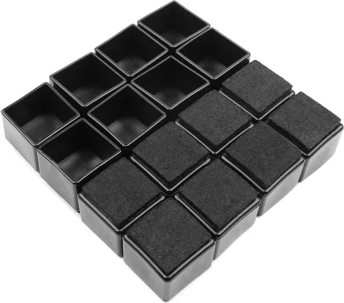 Miniatura 7 de Anwenk Protectores cuadrados de suelo para patas de silla de 1 x 1 pulgada con almohadillas de fieltro de 1 pulgada y 1 pulgada, protectores 16Pack