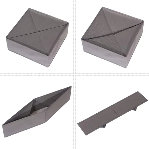 Miniatura 3 de DIOMMELL Paquete de 9 cajas de almacenamiento de tela plegables para armario, aparador, cajón, cestas de tela, contenedores divisores para ropa