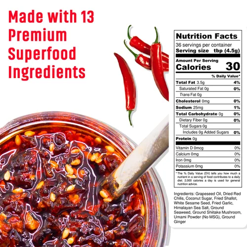 Miniatura 2 de SAUCE UP Original Chili Crisp Sauce – Paquete de 2 (6 onzas cada uno) Aceite de chile Umami audaz, sabroso y crujiente Más de 13 superalimentos