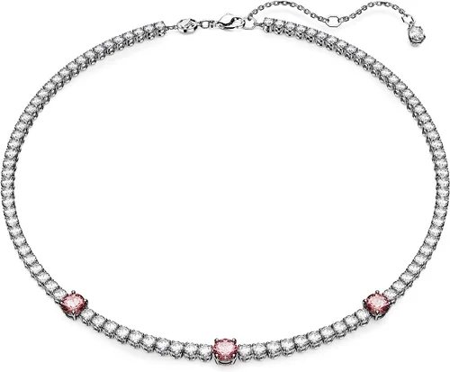 SWAROVSKI Colección de collares de cristal de matriz, cristales transparentes, cristales rosados, cristales amarillos, rodio y acabados en tono