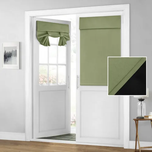 Miniatura 56 de HOMEIDEAS Cortinas 100% Opacas para Luces Laterales de Puerta Principal, Cubierta de Ventana de Puerta de Aula, Persianas de Privacidad