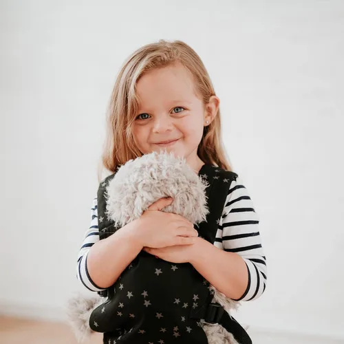 Miniatura 2 de Baby Tula - Mini portador de juguetes para muñecas y animales de peluche, transportador de juguetes de tamaño infantil con correas ajustables, tela
