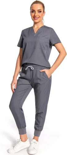 Miniatura 2 de Conjunto de ropa quirúrgica para mujer, uniforme de enfermera, pantalones deportivos clásicos con cuello en V y pantalones quirúrgicos, conjunto