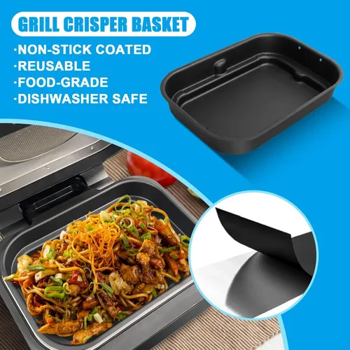 Miniatura 5 de Outspark Rejilla asada y olla de cocina para Ninja Foodi FG551/DG551 Smart XL Accesorios para parrilla de interior, estante para freidora de aire