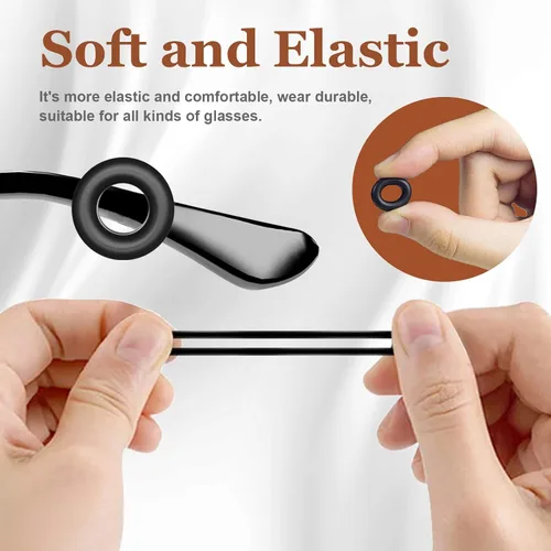 Miniatura 4 de SMARTTOP 14 pares de ganchos antideslizantes para orejas de gafas con funda - Ganchos para orejas de gafas - Agarre antideslizante cómodo para gafas