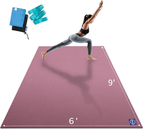 Miniatura 12 de MRO Extra Large Yoga Mat, 12'x6'/9'x6'/7'x5'/6'x4' (9MM) Extra Wide and Thick Exercise Mats for Home Gym Workout, Non-Slip, Soft for Women and Men