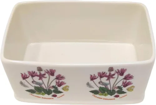 Miniatura 4 de Portmeirion Botanic Garden - Mantequillera de 6 pulgadas con tapa de perilla, varios motivos florales, plato de mantequilla de porcelana
