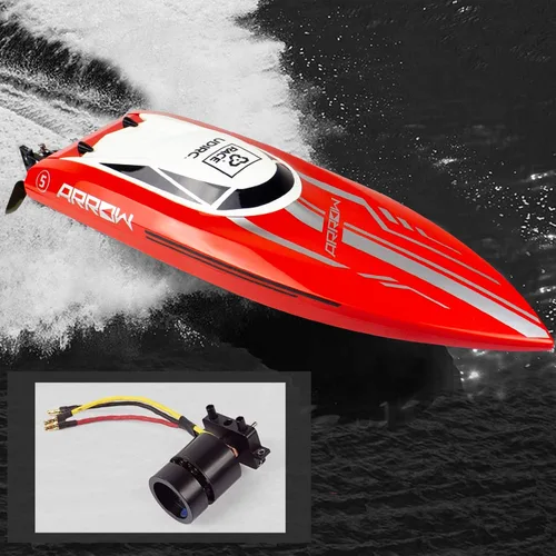 Miniatura 8 de Cheerwing Barco de Control Remoto RC sin Escobillas de 25" 30 MPH de Alta Velocidad Barco Grande de Carreras para Adultos Rojo