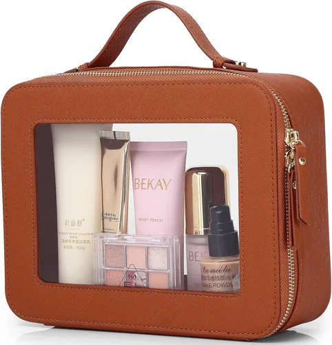 Miniatura 57 de Pinkmik Pequeña bolsa de maquillaje, mini estuche transparente para maquillaje y neceser con cremallera, organizador de bolsos para mujer