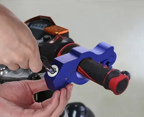 Miniatura 3 de Cerradura del acelerador de motocicleta: cerraduras de motocicleta antirrobo Palanca de freno alarma de seguridad para motocicleta, bloqueo
