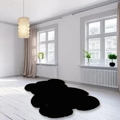 Miniatura 4 de Alfombra en forma de oso, de 17.7 x 23.6 in, suave y lanuda para dormitorio de los niños, bonita alfombra de piel sintética suave y esponjosa