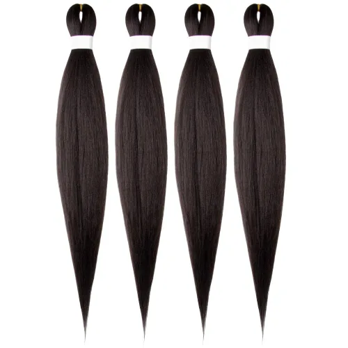 Miniatura 31 de Cabello trenzado preestirado de 10 pulgadas, 4 paquetes, extensiones de cabello corto para trenzas, cabello sintético preestirado #1 (negro azabache)