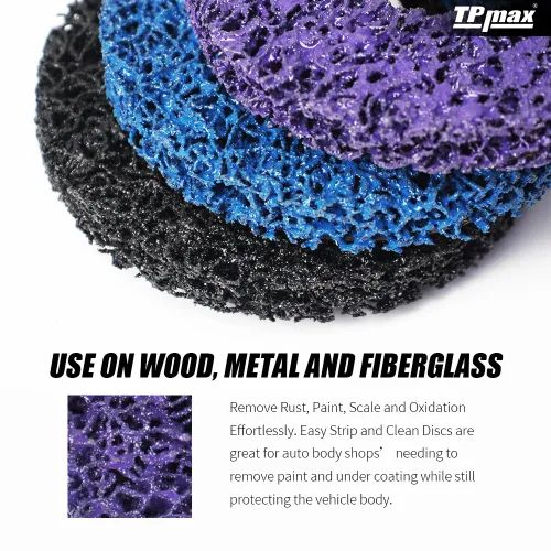 Miniatura 5 de TPmax Rueda eliminadora de óxido de discos de 4-1/2 pulgadas x 7/8 pulgadas, rueda de tira de polietileno para quitar pintura y oxidación, disco
