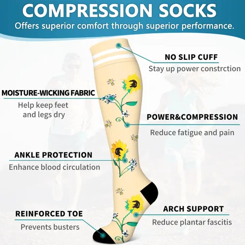 Miniatura 48 de 6 Pack Copper Compression Socks for Women and Men Circulation-Best Support for Medical, Running,Nursing,Athletic