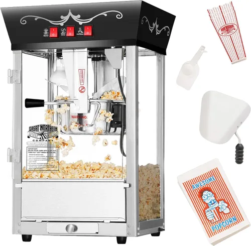 6092 Great Northern Popcorn - Máquina de palomitas de maíz, estilo antiguo, 8 oz, color negro