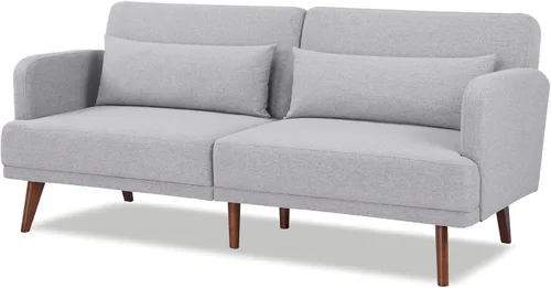 Artdeco Home 76''Loveseat Sofa,Convertible Sofa Bed with Adjustable Backrest,Removable Armrests,Sleeper Sofa with 2 Pillows for Small Spaces, Living
