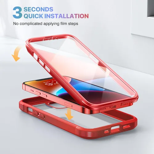 Miniatura 106 de Diaclara Funda diseñada para iPhone 16, mejorada [protección completa de la cámara], carcasa resistente de cuerpo completo con protector de pantalla