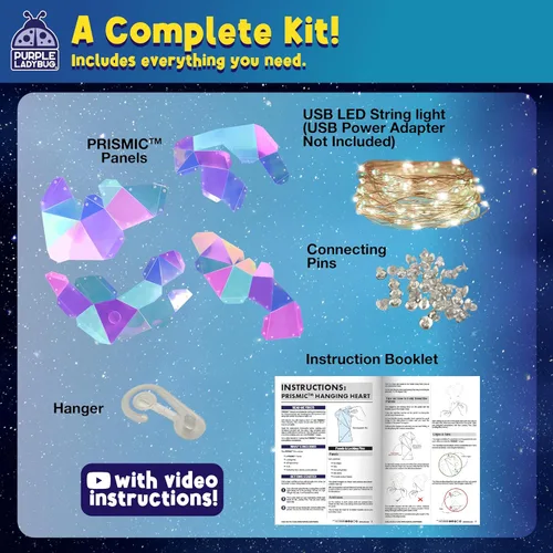 Miniatura 3 de Kit de luz nocturna de bricolaje para niñas, rompecabezas de corazón 3D, regalos para niñas de 8, 9, 10 a 12 años, regalo de cumpleaños para niños