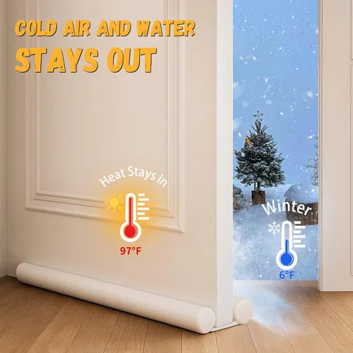 Miniatura 2 de MAXTID Tope de Corriente Debajo de la Puerta Blanco de 32 Pulgadas, Sello de Puerta para Desmontaje de Clima, Barrido de Puerta para Puertas