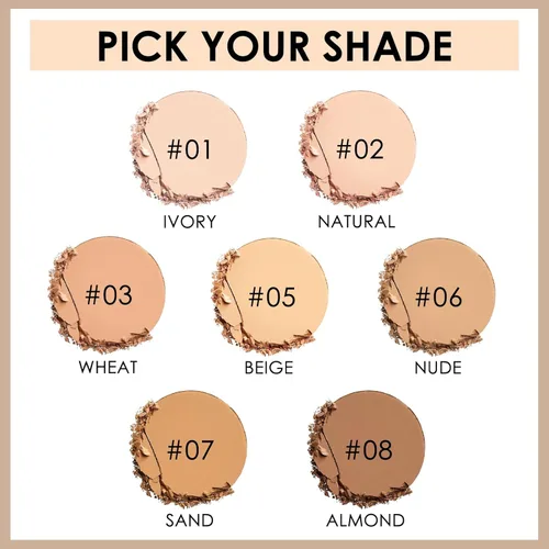 Miniatura 6 de FOCALLURE Polvo prensado impecable, control de brillo y tez suave, maquillaje de base de polvo de ajuste prensado, polvo facial compacto portátil