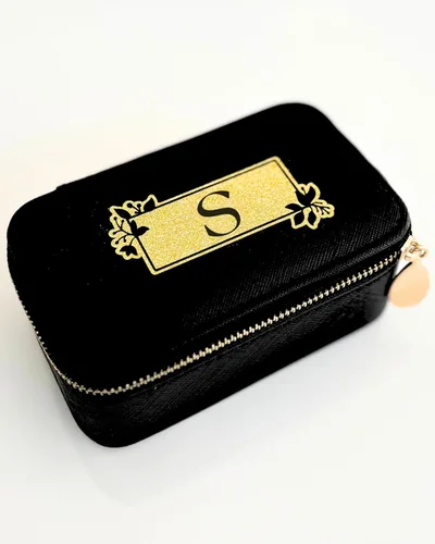 Joyero de viaje personalizado con inicial, regalos personalizados con monograma para mujeres, regalos de propuesta de dama de honor, organizador de