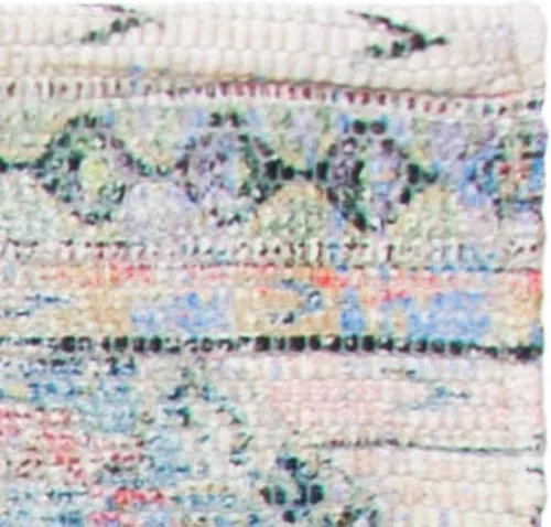 Miniatura 5 de SAFAVIEH Saffron Collection - Alfombra de pasillo de 2 pies 3 pulgadas x 8 pies, color crema y azul, hecha a mano de algodón envejecido, ideal