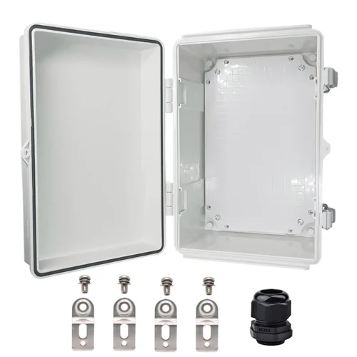 Miniatura 28 de Caja eléctrica impermeable, caja de conexiones IP67, pestillo de acero inoxidable, cubierta transparente con bisagras, carcasa para proyectos