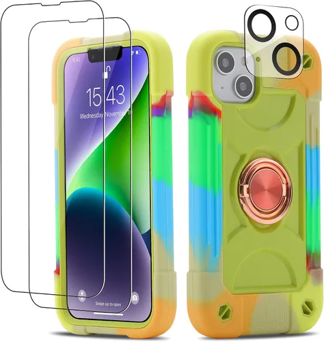 Miniatura 94 de Funda para iPhone Se3/iPhone Se2, iPhone 6/6S, iPhone 7/iPhone 8 de 4.7 pulgadas con soporte de anillo, con 2 protectores de pantalla resistentes