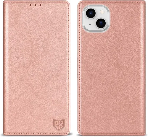 Miniatura 24 de ZZXX Funda tipo cartera para iPhone 14 con bloqueo RFID, soporte de ranura para tarjetas, funda protectora de cuero magnético fuerte plegable