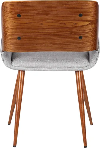 Miniatura 8 de Armen Living Silla de comedor Panda en tela gris y acabado de madera de nogal, 25 pulgadas de profundidad x 20 pulgadas de ancho x 31 pulgadas