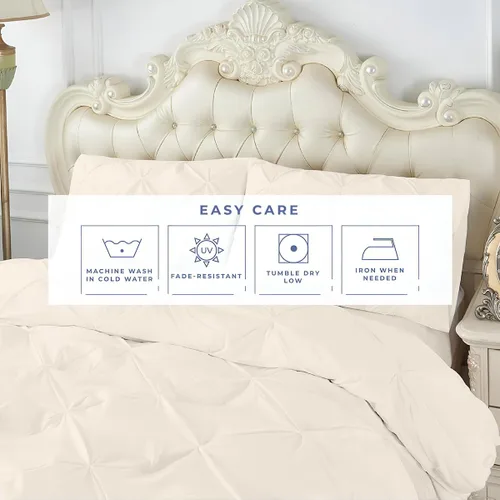 Miniatura 60 de Kotton Culture 1 Pc Twin/Twin XL Size Pinch Pleated - Pintuck Duvet Cover Only - 100% Egyptian Cotton Sateen -1000 TC Luxury Comforter Cover-Zipper