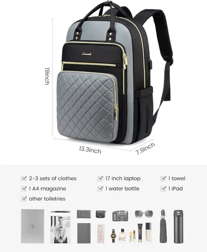 Miniatura 2 de LOVEVOOK Mochila para computadora portátil para mujer, mochila para trabajo de viaje, bolsa de computadora para enfermera, profesora, bolsa