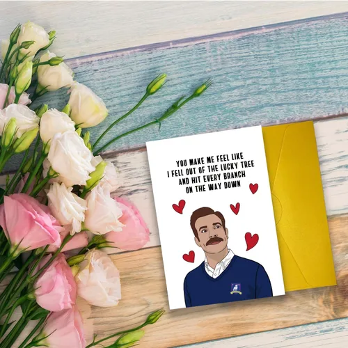 Miniatura 4 de UUEFKTN Divertida tarjeta de aniversario de árbol de la suerte, tarjeta romántica para el día de San Valentín para parejas, parejas, mujeres, #8