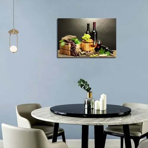 Miniatura 6 de Vino de uva en botella, tazas de arte de pared, pintura de la imagen, impresión en lienzo, imágenes de alimentos para decoración del hogar, regalo