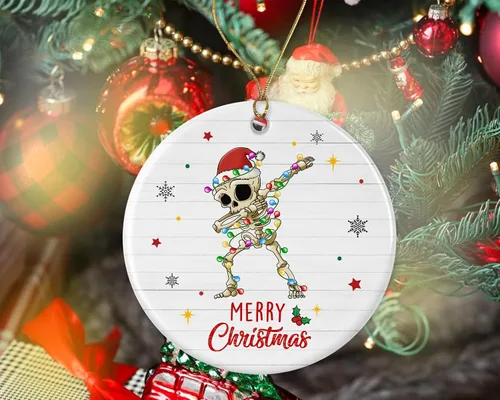 Miniatura 3 de Adorno de luz de esqueleto de Feliz Navidad, adorno de animales para niños impreso en ambos lados
