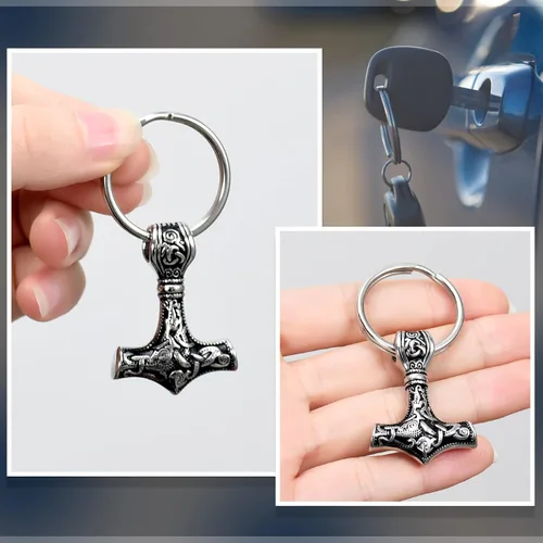 Miniatura 4 de shajwo Mjolnir Thors - Collar de urna de martillo para cenizas para hombres, celta, nórdico, vikingo, joyería de cremación para mujer, recuerdo