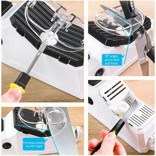 Miniatura 6 de Afilador de cuchillos eléctrico, afilador de cuchillos profesional para cuchillos de cocina, afilador automático de cuchillos, 5 segundos