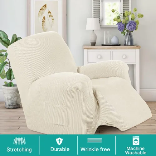 Miniatura 2 de Turquoize Funda elástica para silla reclinable, funda para sofá reclinable, funda de sofá de 1 pieza con bolsillo lateral, funda protectora