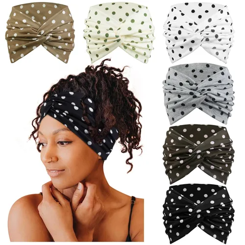 Miniatura 7 de Tobeffect Diademas extra anchas de 7 pulgadas para mujer, diadema grande y gruesa para la cabeza, bandana bohemia para cabello de mujer, banda