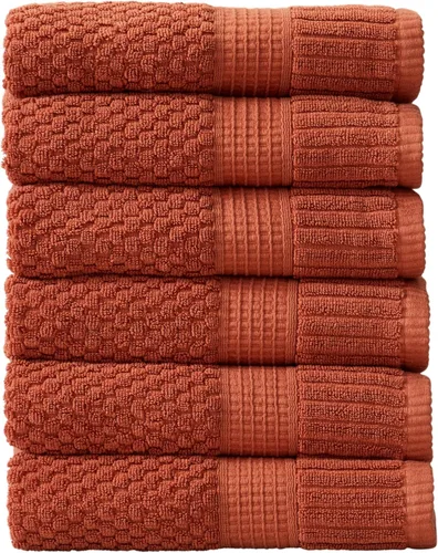 Miniatura 26 de NY Loft Juego de 4 toallas de baño 100% algodón, supersuaves y absorbentes, de secado rápido, 30 x 52 pulgadas, algodón texturizado y duradero